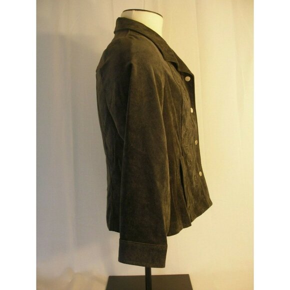 ALIA Petite Medium Long Sleeve Corduroy Jacket (w/snap closure) - Picture 2 of 8